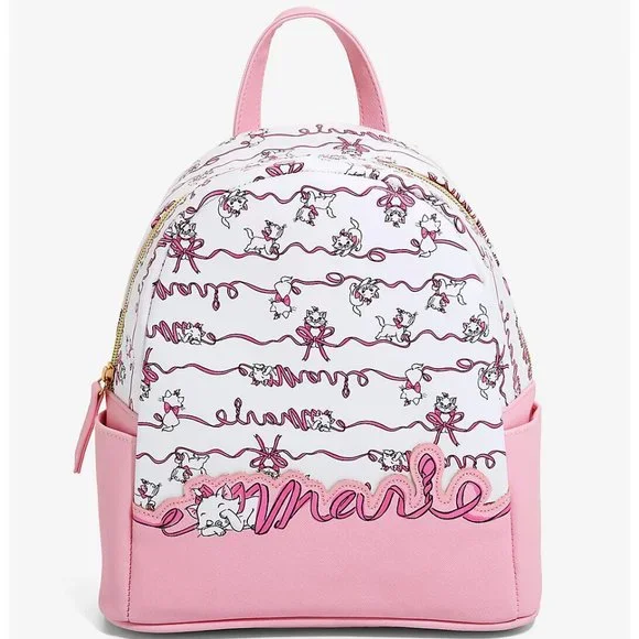 Danielle Nicole Pink/White Disney Aristocats Marie Backpack Dani Danielle Nicole Disney The Aristocats Marie Pink Ribbon  main image 3